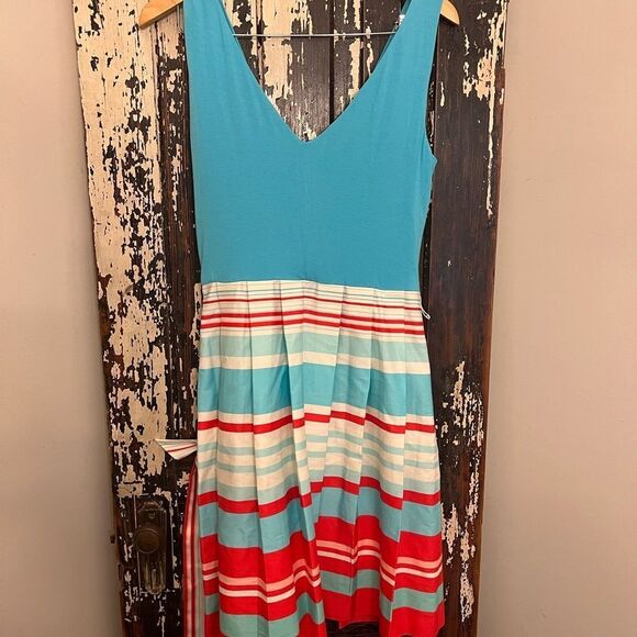 Lauren Ralph Lauren Aqua Blue tank and striped skirt Dress. Women’s size 8. - Picture 5 of 10